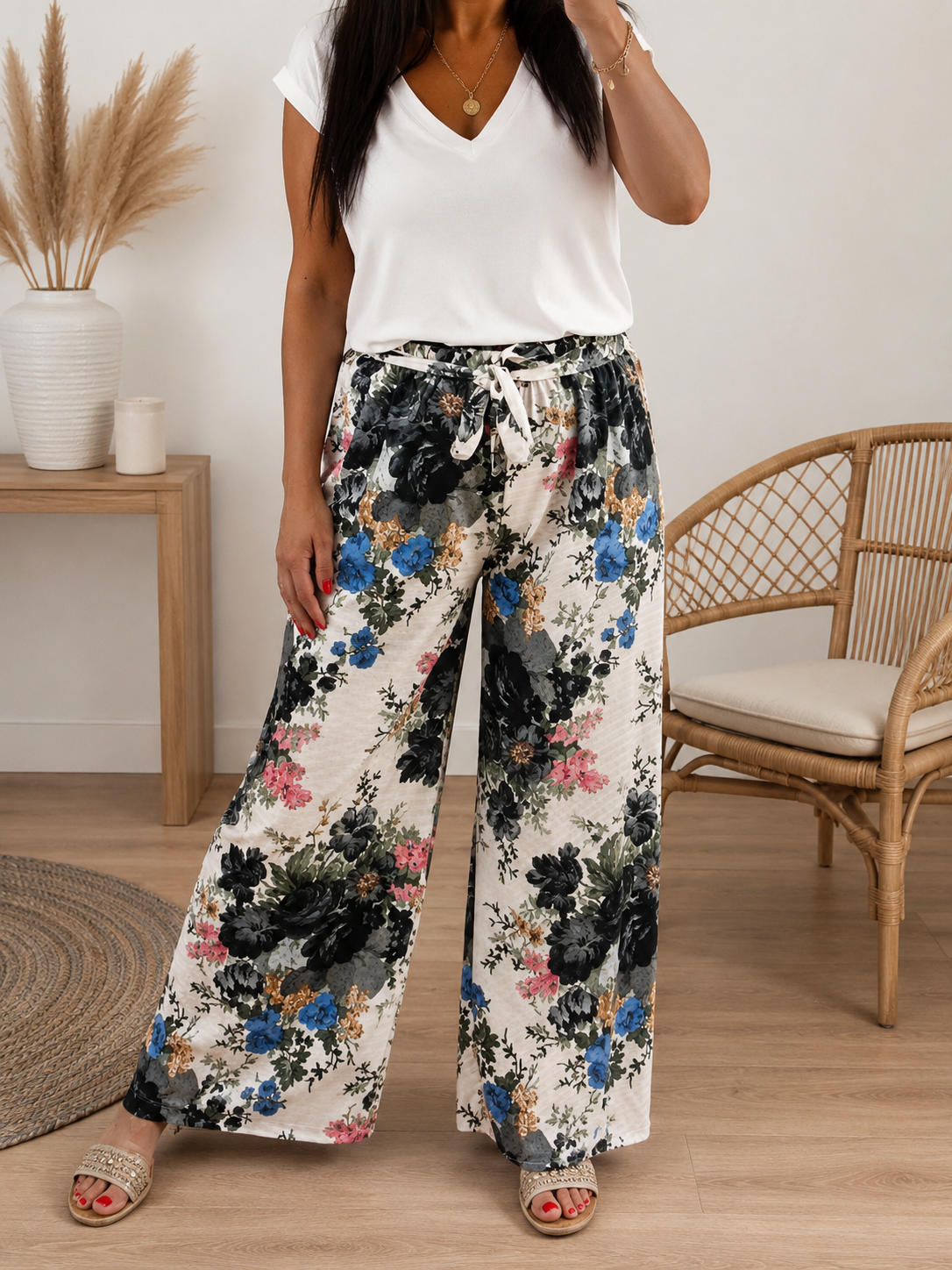 Pantalon imprimé fleuri