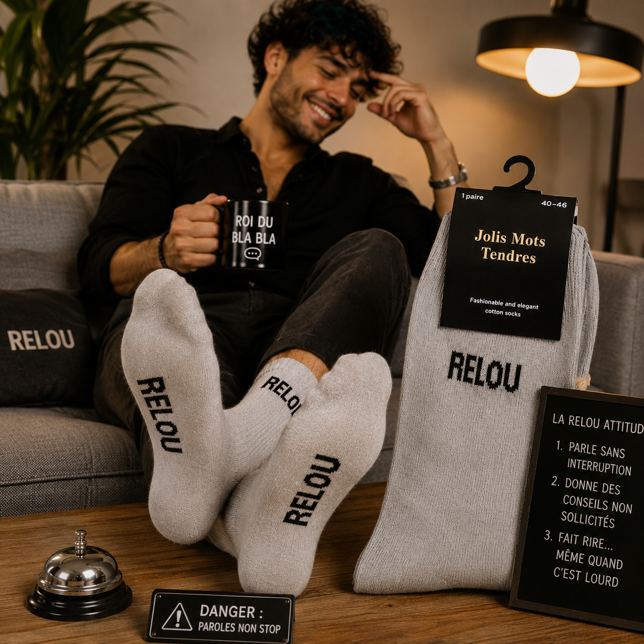 Chaussettes Homme “Relou” Grises