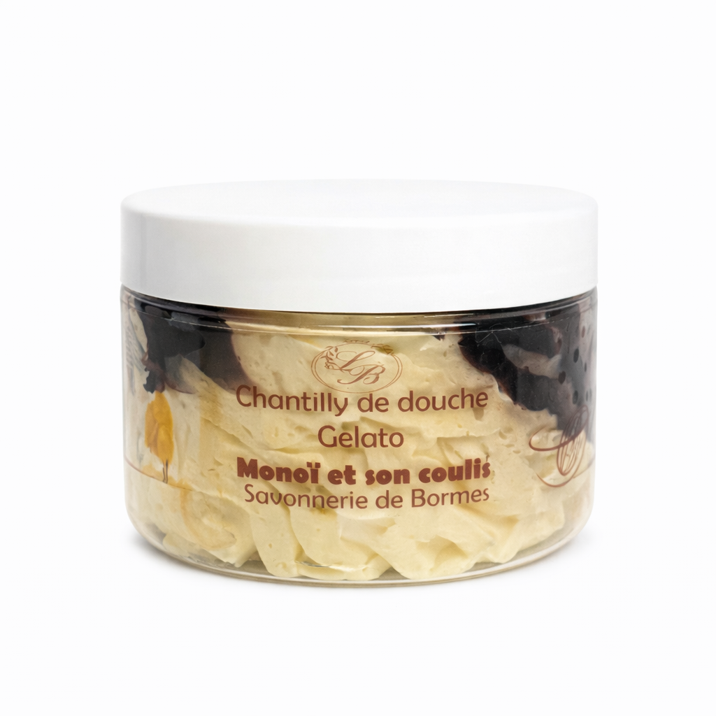 Chantilly de douche et bain Monoï et son coulis artisanal
