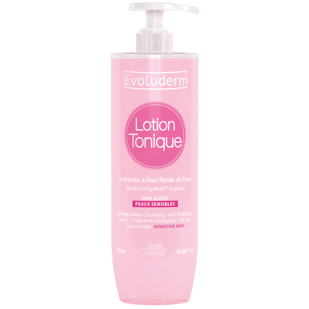 Lotion tonique apaisante à l'eau florale de rose