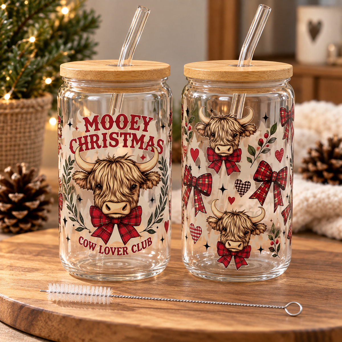 Verre canette “Mooey Christmas” – Vache de Noël