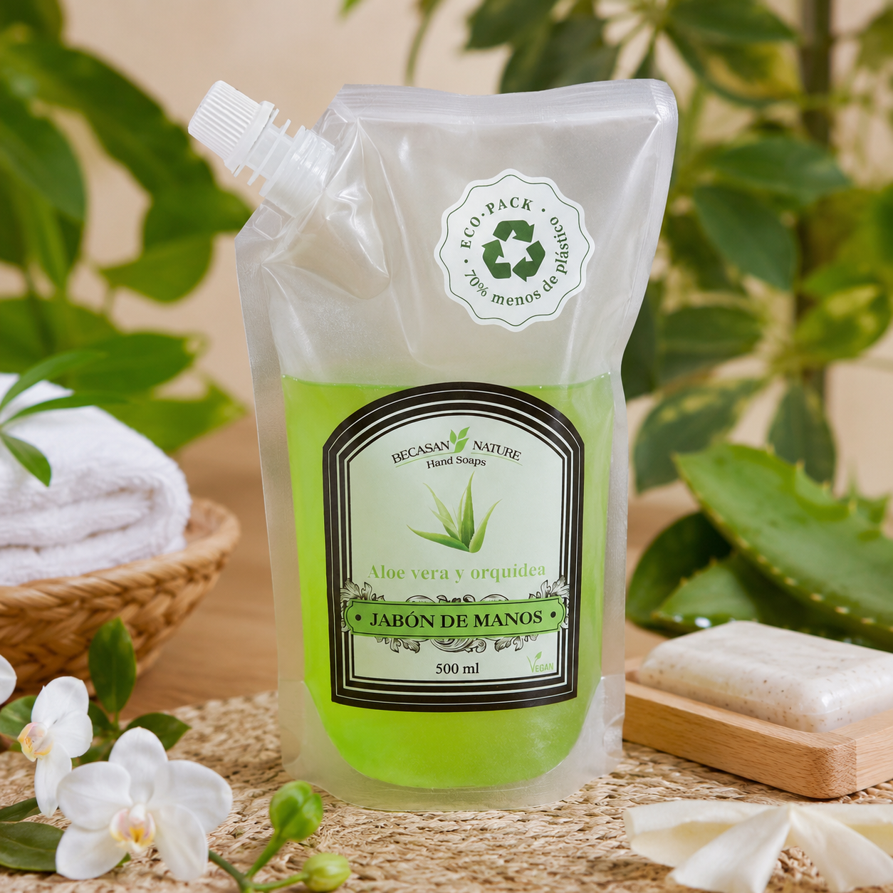 Savon Mains Bacasan Nature Aloe Vera Orchidée & Lavande