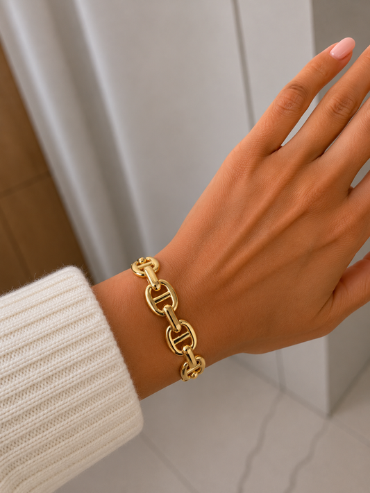 Bracelet “Élégance Maillon Doré”