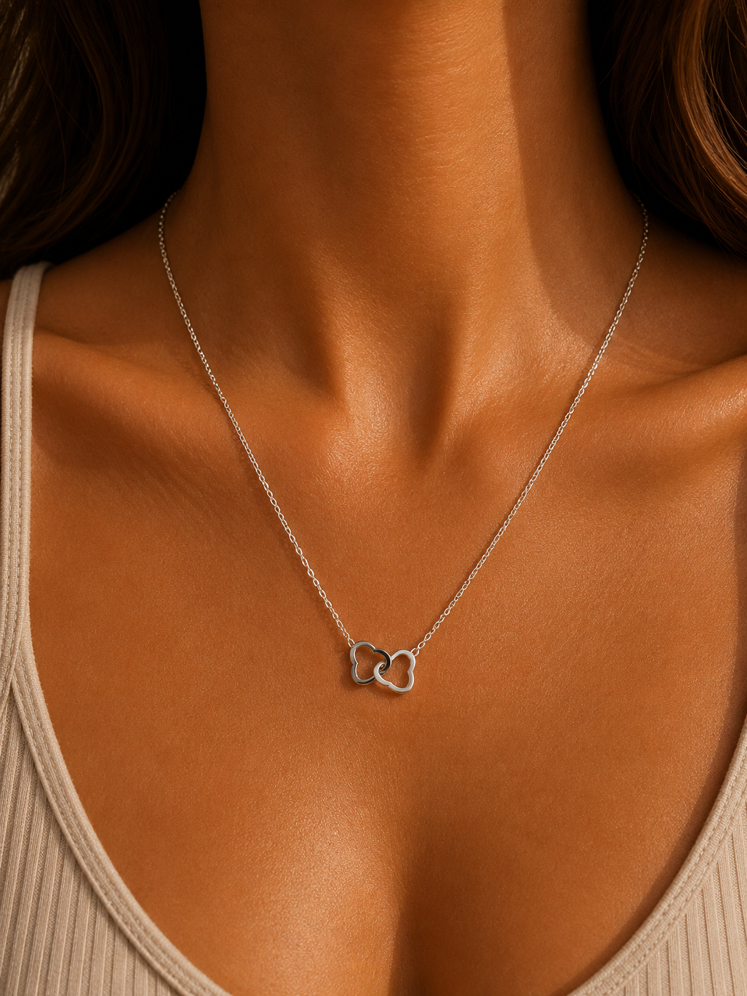 COLLIER DOUBLE COEUR  ÉMILIE