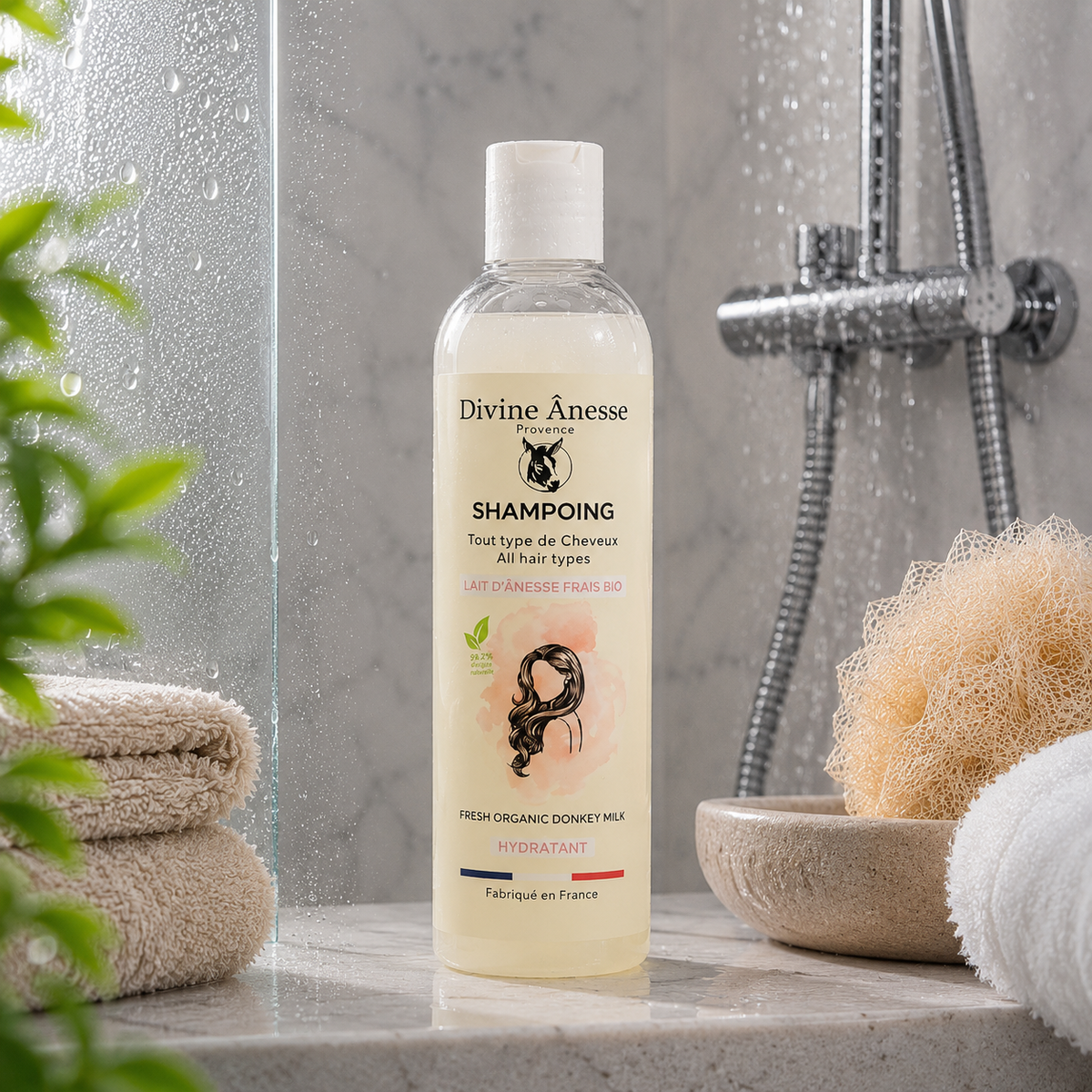 Shampoing au lait d'ânesse frais et biologique