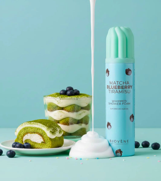 Mousse de Douche Fouettée Matcha Blueberry Tiramisu – Biovène