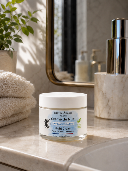 Crème visage de nuit au lait d'ânesse Frais et biologique