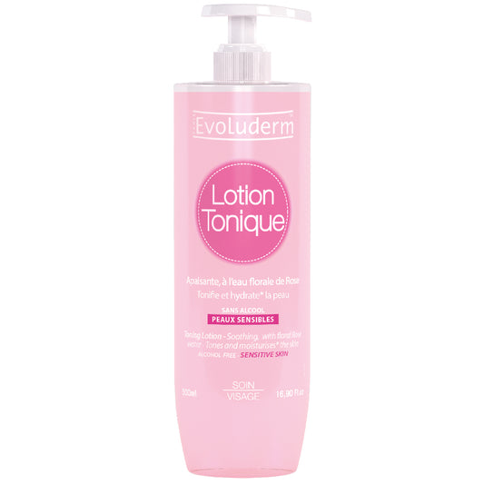 Lotion tonique apaisante à l'eau florale de rose