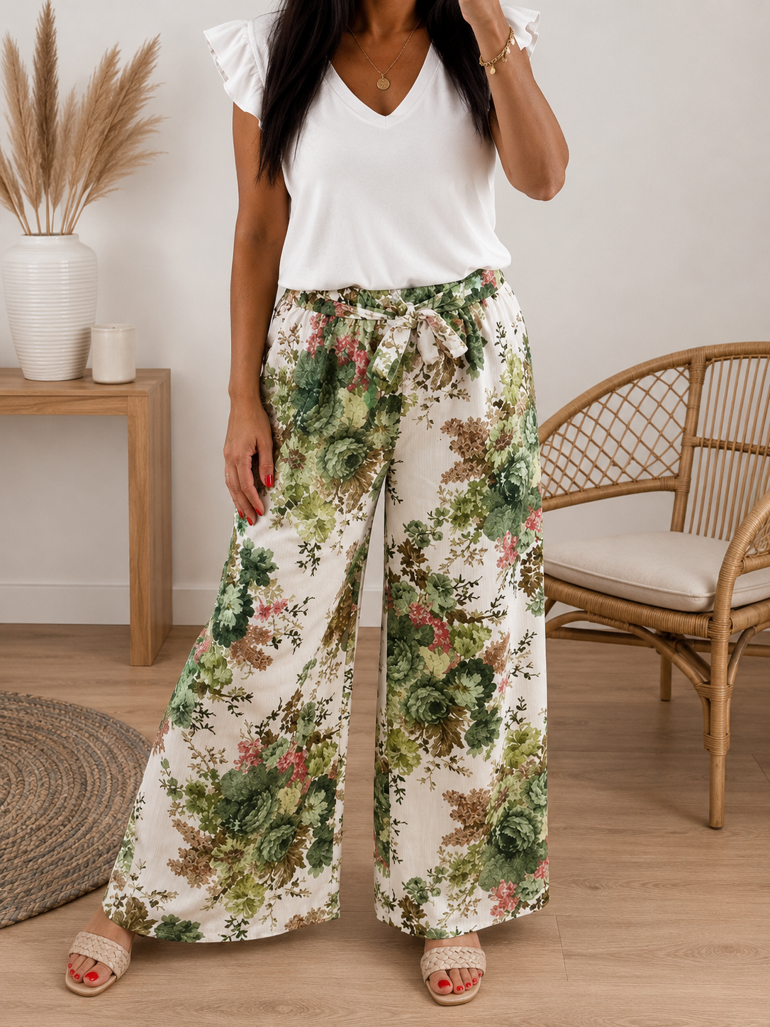 Pantalon imprimé fleuri